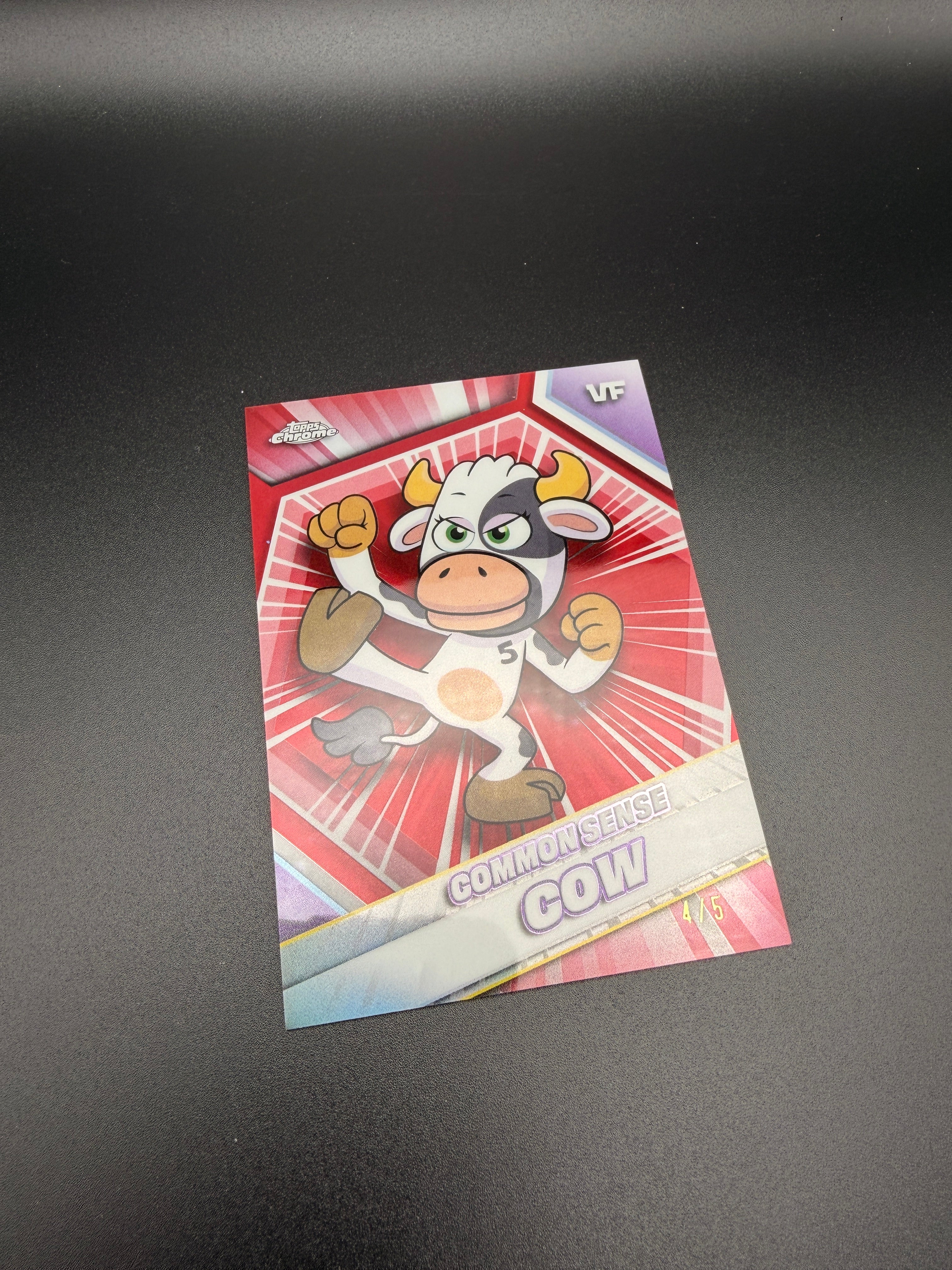 2026 Topps Chrome Veefriends - Common Sense Cow - /5 Red Refractor #49
